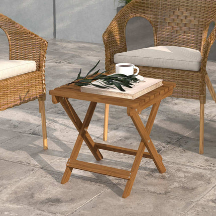 Outdoor folding side tables in teak, Set of 2 - 45x45x45 cm