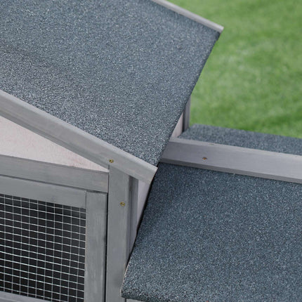 Outdoor Small Animal Hutch, Dark Grey, 147 x 54 x 84 cm