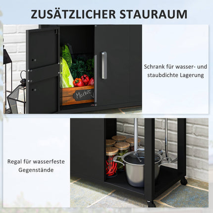 Outdoor Stainless Steel Grill Cart with Sink Station
