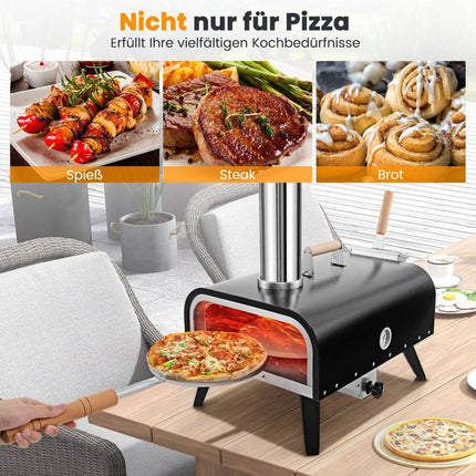 Outdoor Stainless Steel Pizza Oven with Stone & Thermometer