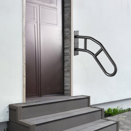 Outdoor Stair Handrail, 29 In Wall Mount for 1-3 Steps