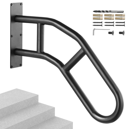 Outdoor Stair Handrail, 29 In Wall Mount for 1-3 Steps