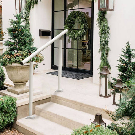 Outdoor Stair Handrail, 3 ft, Adjustable Angle, White
