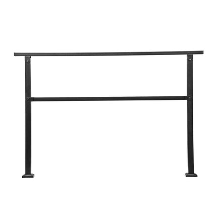 Outdoor Stair Handrail, 4-5 Steps, Black Carbon Steel