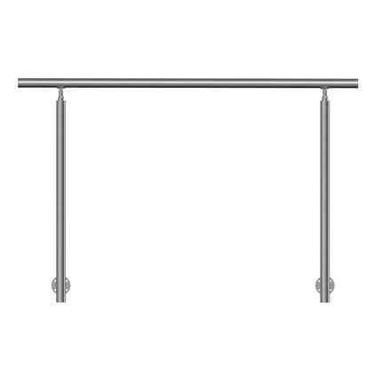 Outdoor Stair Handrail, 4.9 ft Stainless Steel, Side-Mount