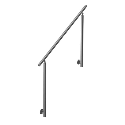 Outdoor Stair Handrail, 4.9 ft Stainless Steel, Side-Mount