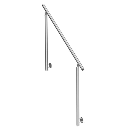Outdoor Stair Handrail, 4.9 ft Stainless Steel, Side-Mount