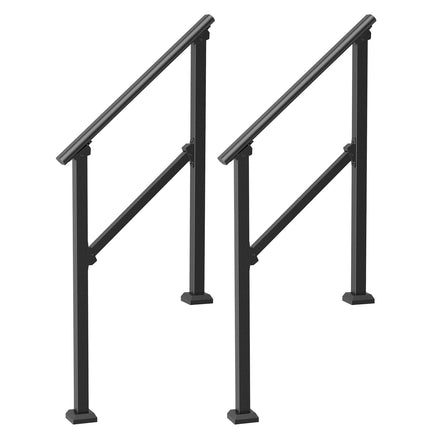Outdoor Stair Handrails, 2-Pack Carbon Steel, Adjustable