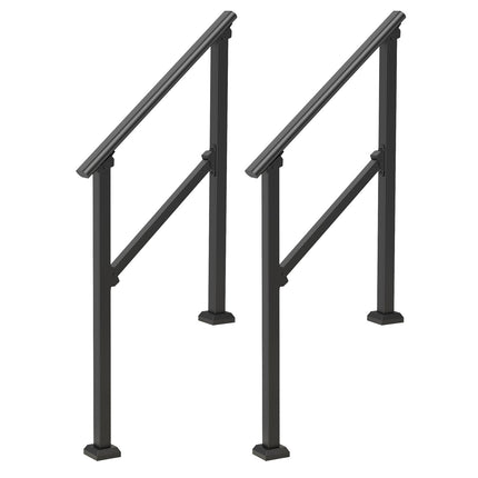 Outdoor Stair Handrails, 2-Pack Carbon Steel, Adjustable