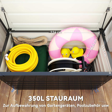 Outdoor Storage Box, 450L Steel, Lockable, Waterproof