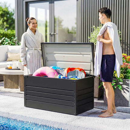 Outdoor Storage Box, 450L Steel, Lockable, Waterproof