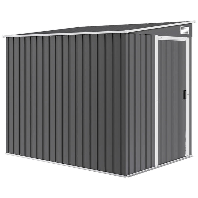 Outdoor Storage Shed, 7x5 ft, Galvanized Steel, Ventilated