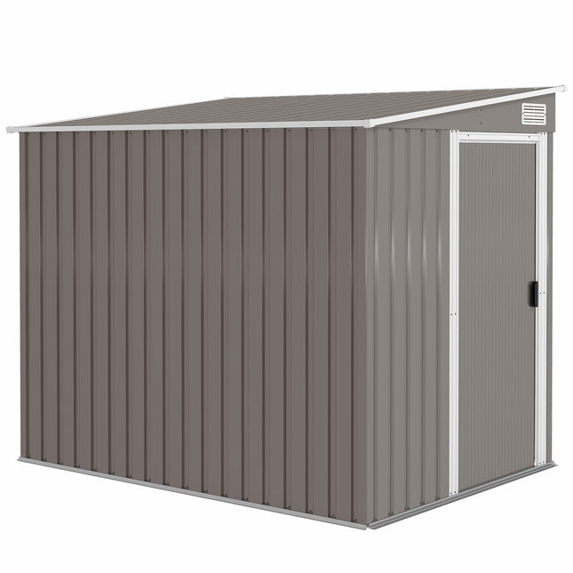 Outdoor Storage Shed, 7x5 ft, Galvanized Steel, Ventilated