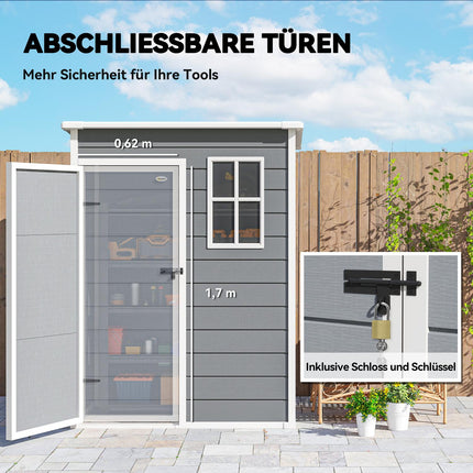 Outdoor Storage Shed, Polypropylene, Lockable Door
