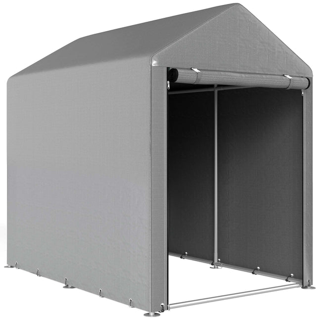 Outdoor Storage Tent Shed, Steel Frame, 120x179x165cm, Light Gray
