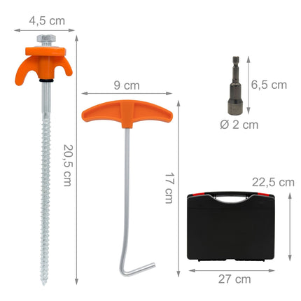 Outdoor Tent Pegs with Drill Adapter, 20 Pcs Set