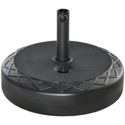 Outdoor Umbrella Base, HDPE, Fits 38/48mm Poles, Black