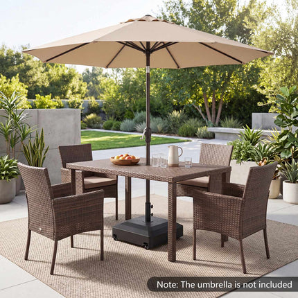 Outdoor Umbrella Base with Wheels, Fillable, Black
