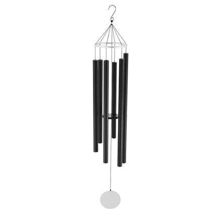 Outdoor Wind Chimes, 66-Inch, 6-Tube Deep Tone, Black