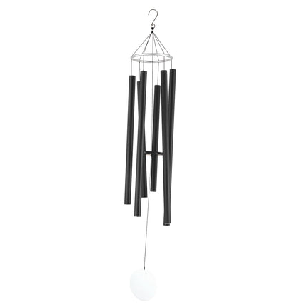 Outdoor Wind Chimes, 66-Inch, 6-Tube Deep Tone, Black