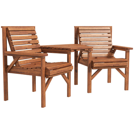 Outdoor Wooden Balcony Set with Table and Umbrella Hole