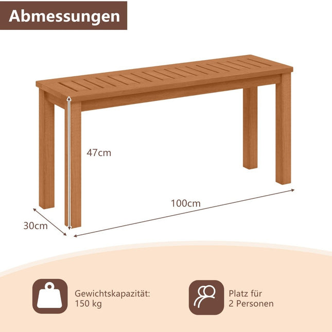 Ławka ogrodowa drewniana, 2-osobowa, wykończenie olejem tekowym, udźwig 150 kg