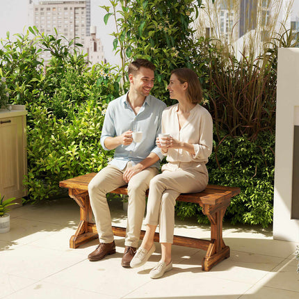 Outdoor Wooden Bench, Fir Wood, 2-Seater, 240kg Capacity