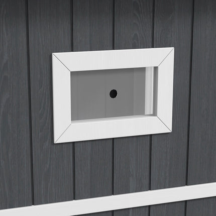 Outdoor wooden cat house, 2-storey with balcony and doors