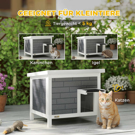 Outdoor Wooden Cat House with Insulation and Asphalt Roof