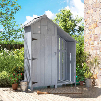 Outdoor Wooden Garden Cabinet, Weatherproof, 129x51.5x180 cm