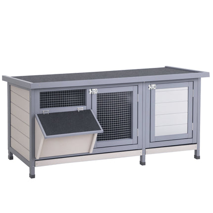 Outdoor Wooden Rabbit Hutch with Asphalt Roof, 112x50x54 cm