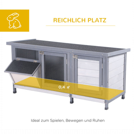 Outdoor Wooden Rabbit Hutch with Asphalt Roof, 112x50x54 cm