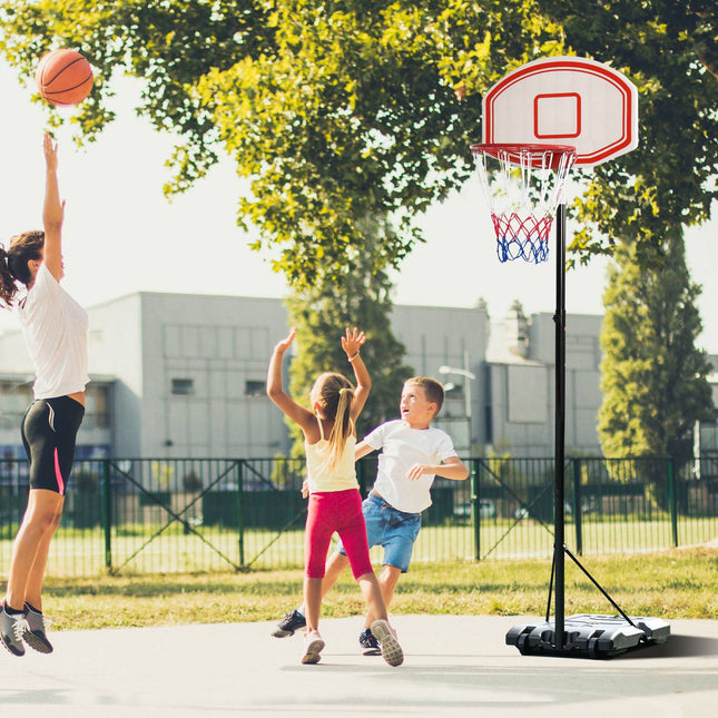 Adjustable portable outdoor basketball hoop, 212-250 cm