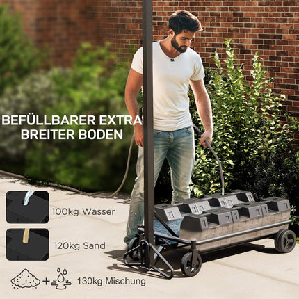 Adjustable outdoor basketball hoop with wheels, 130-310 cm