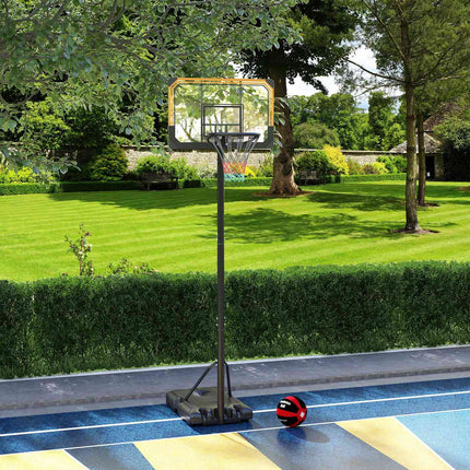 Adjustable outdoor basketball hoop with wheels - 182-213 cm