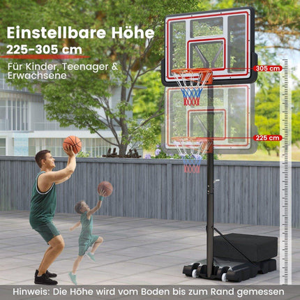 Outdoor basketball hoop with stand & hand crank & weight bag & 2 nets basketball stand