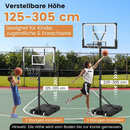Outdoor basketball hoop with stand & weight bag & 2 nets basketball stand