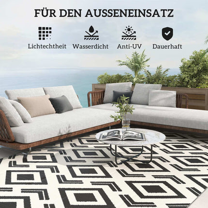 Weatherproof Boho outdoor rug, 182x274 cm, foldable