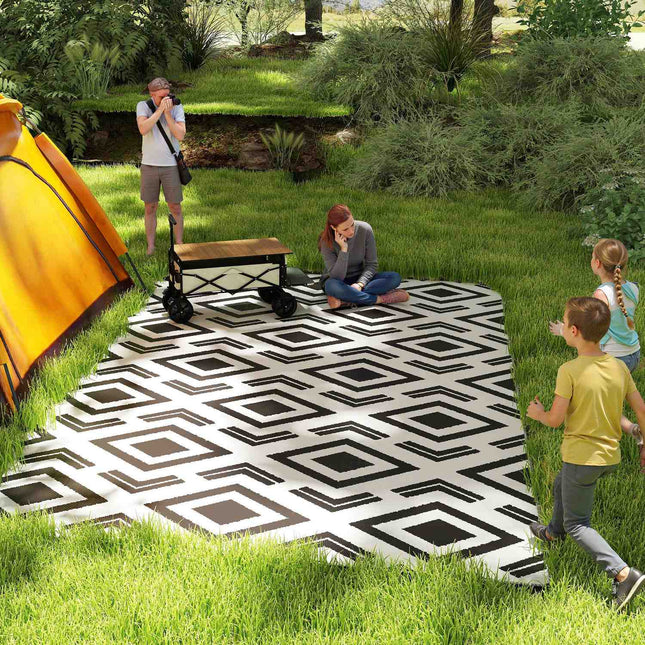Weatherproof Boho outdoor rug, 182x274 cm, foldable