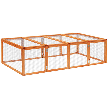 Outdoor rabbit hutch - enclosure for small animals, spruce wood 181x100x48 cm