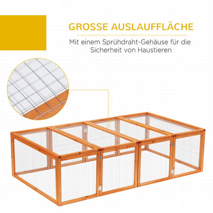 Outdoor rabbit hutch - enclosure for small animals, spruce wood 181x100x48 cm