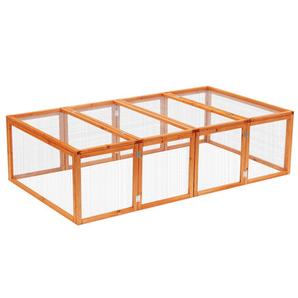 Outdoor rabbit hutch - enclosure for small animals, spruce wood 181x100x48 cm