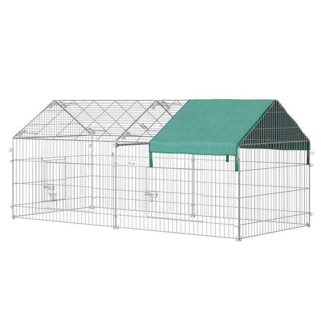 Playpen for guinea pigs outdoors with cover, steel frame