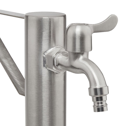 Outdoor faucet with hose holder