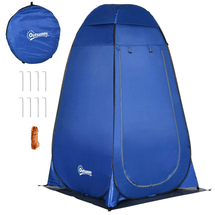 Outdoor pop-up shower and toilet tent with carry bag