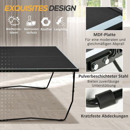 Folding outdoor table tennis table, wheels and net included