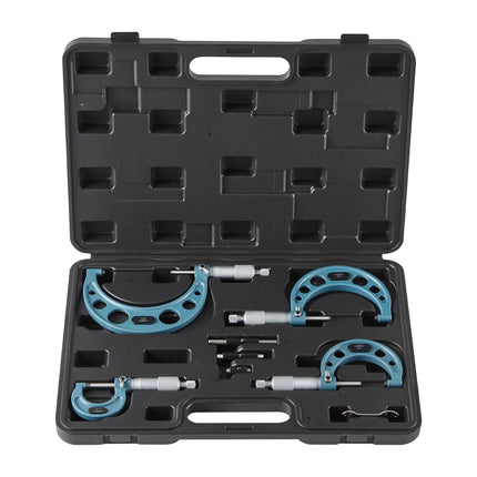 Outside Micrometer Set, 4-Piece 0–4 in, Hard Case