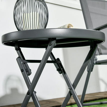 Black folding glass table - Compact for balcony & living room