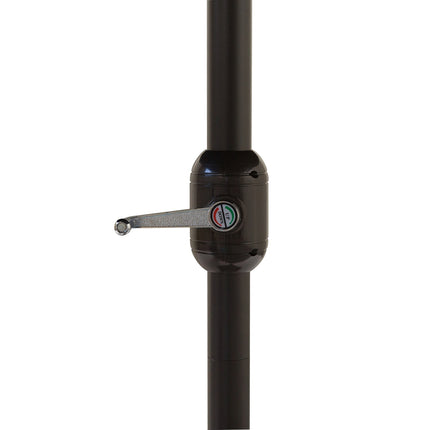 Black oval garden parasol parasol, double canopy, hand crank