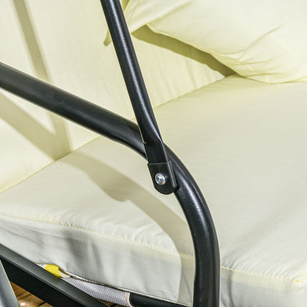 2-in-1 reclining 3-seat garden swing, cream white, 240 kg load